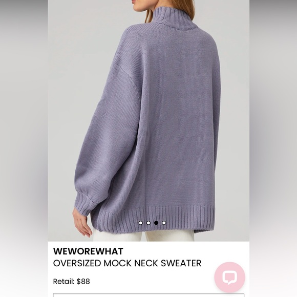 NWT WE WORE WHAT OVERSIZED MOCK NECK SWEATER. In a greyish blue purple color - Picture 2 of 8